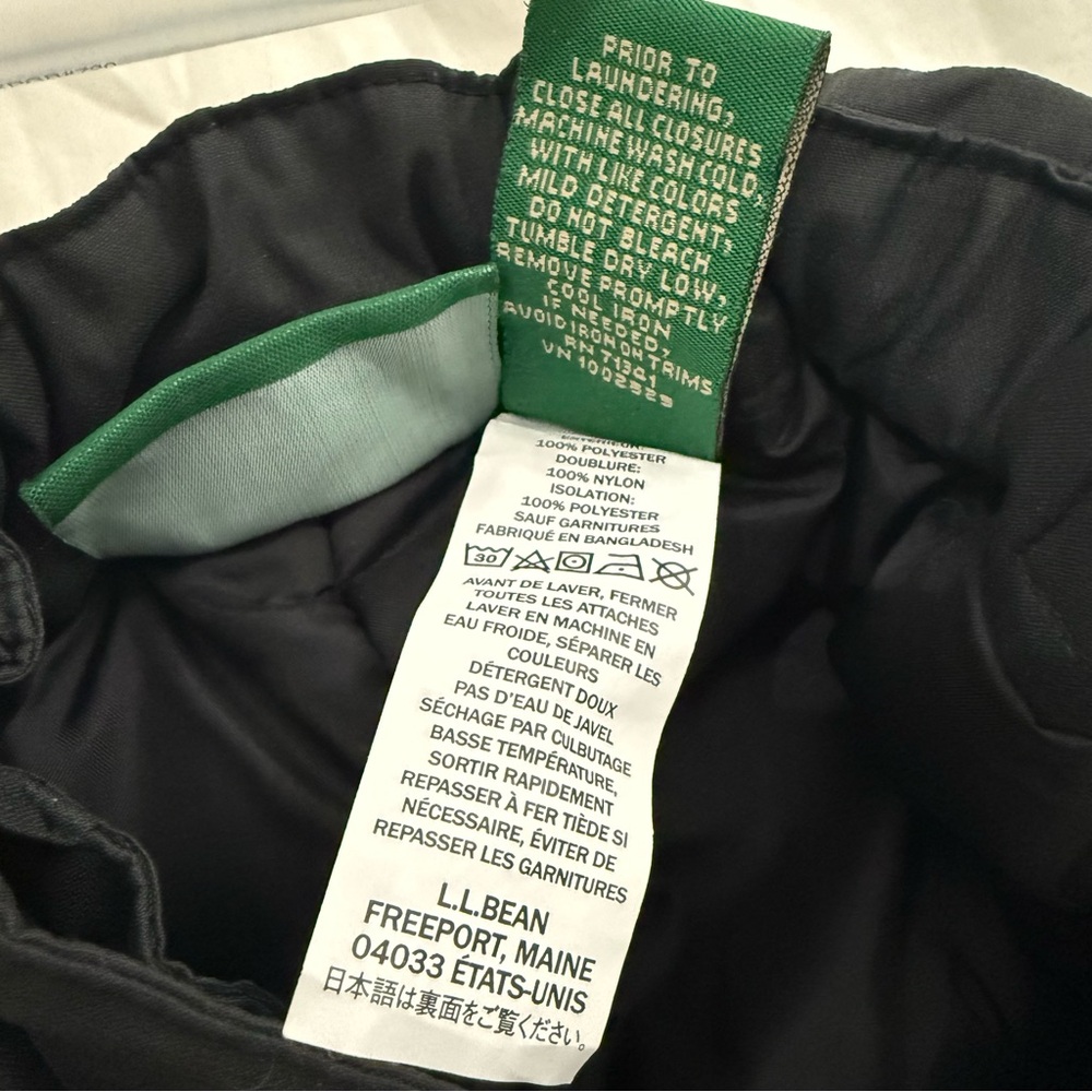 LL Bean Kids Cold Buster Snow Ski Pants Black Winter Waterproof Insulated Sz 12 - Picture 8 of 12